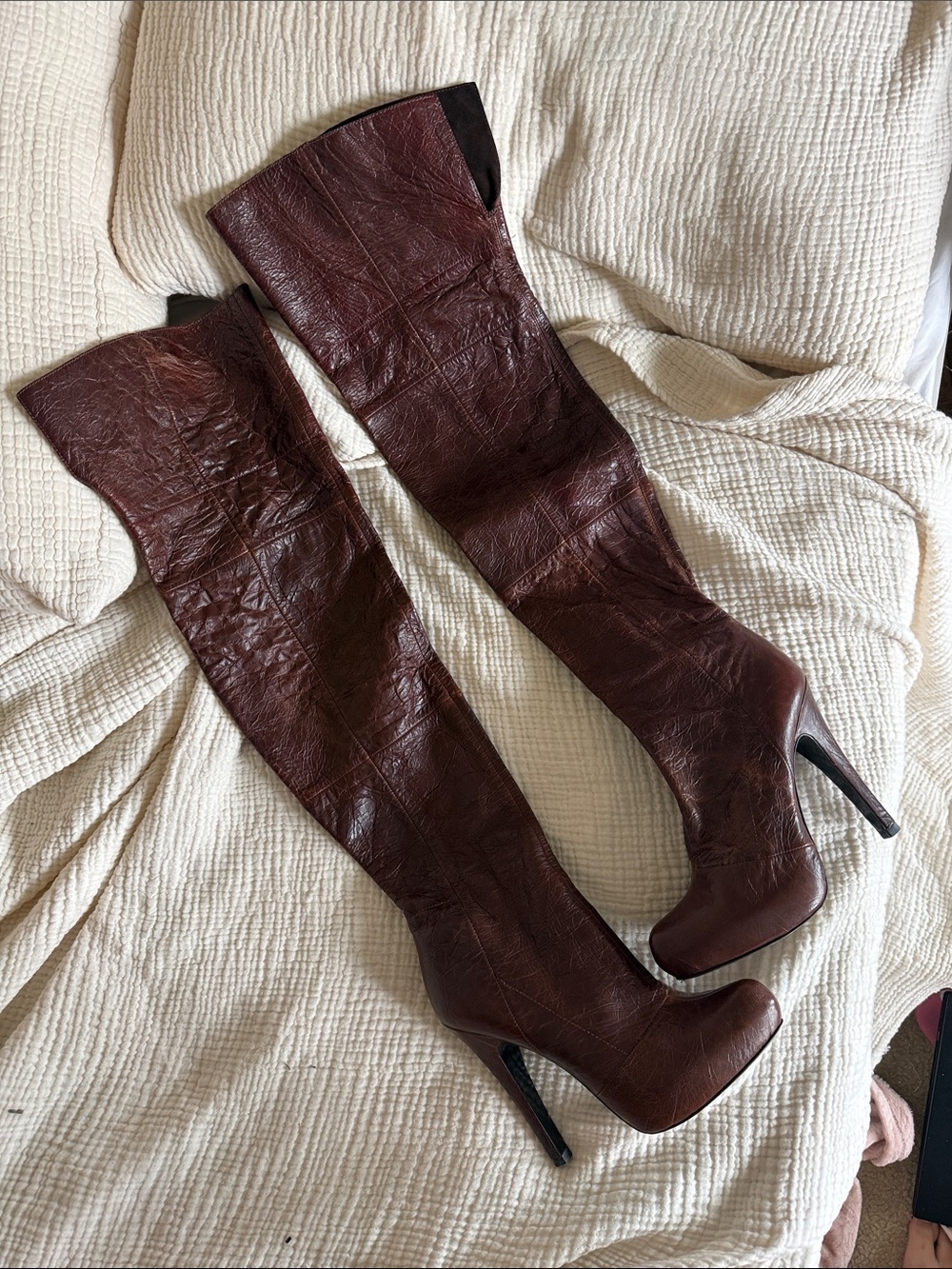 Report Signature Fairfax 2 Thigh High boots heeled brown Color: Cognac